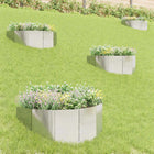 Gazonrand staal 4 stuks 100x45 cm zilverkleurig