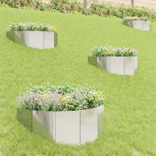 Gazonrand 4 pcs 100 x 45 cm Staal Zilverkleurig