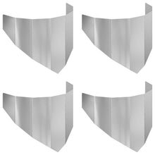 Gazonrand 4 pcs 100 x 45 cm Staal Zilverkleurig