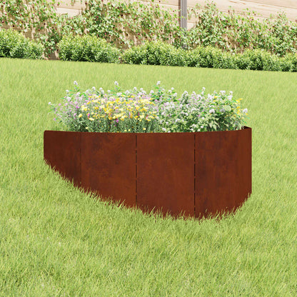 Gazonrand 100 x 45 cm Staal Roestig