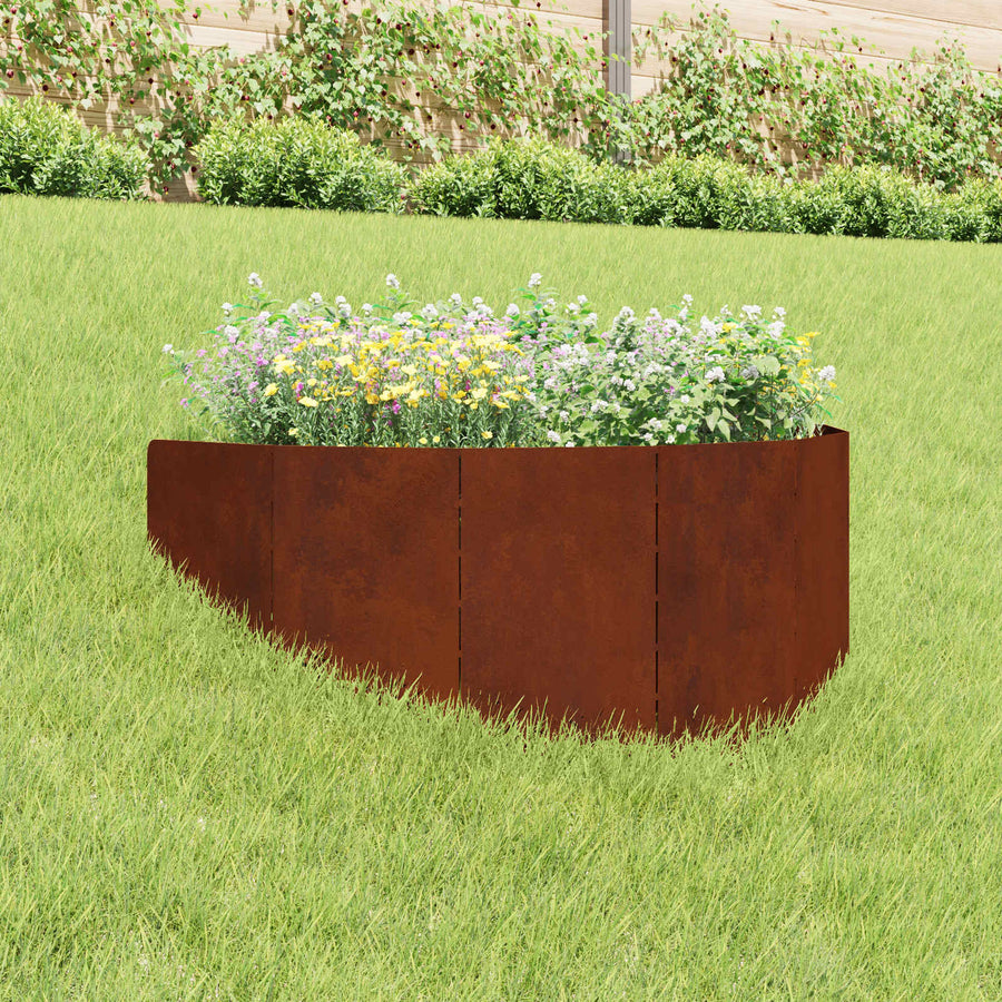 Gazonrand 100 x 45 cm Staal Roestig