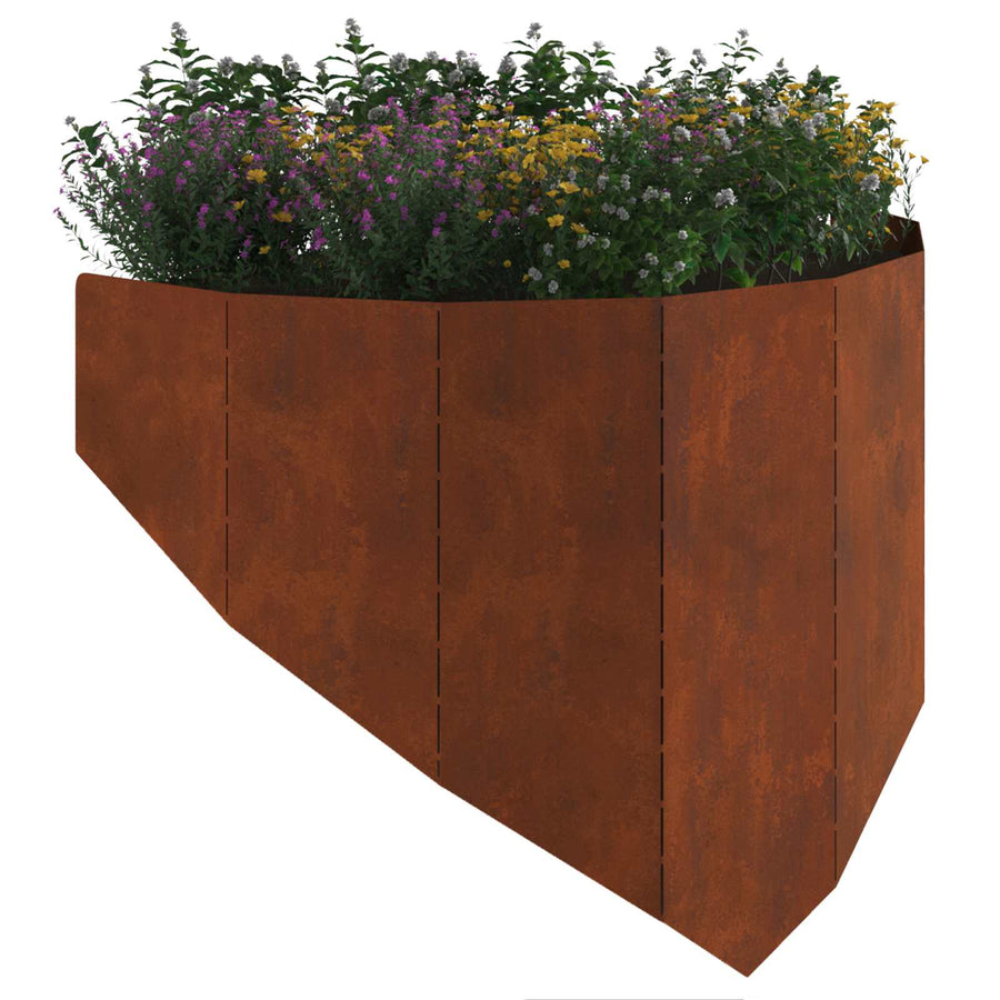 Gazonrand 100 x 45 cm Staal Roestig