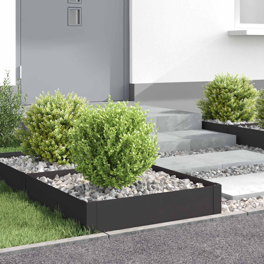 Gazonrand 4 pcs 60 x 60 x 20 cm Staal Zwart