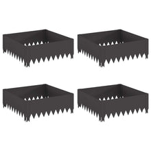 Gazonrand 4 pcs 60 x 60 x 20 cm Staal Zwart