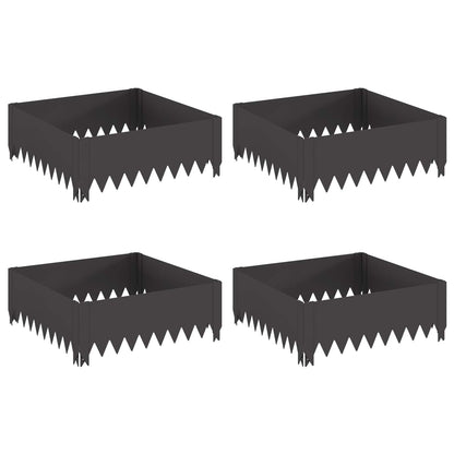 Gazonrand 4 pcs 60 x 60 x 20 cm Staal Zwart