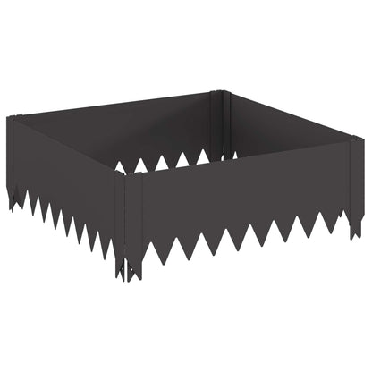 Gazonrand 4 pcs 60 x 60 x 20 cm Staal Zwart