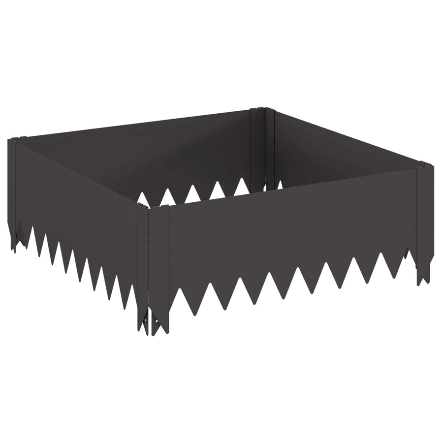 Gazonrand 4 pcs 60 x 60 x 20 cm Staal Zwart