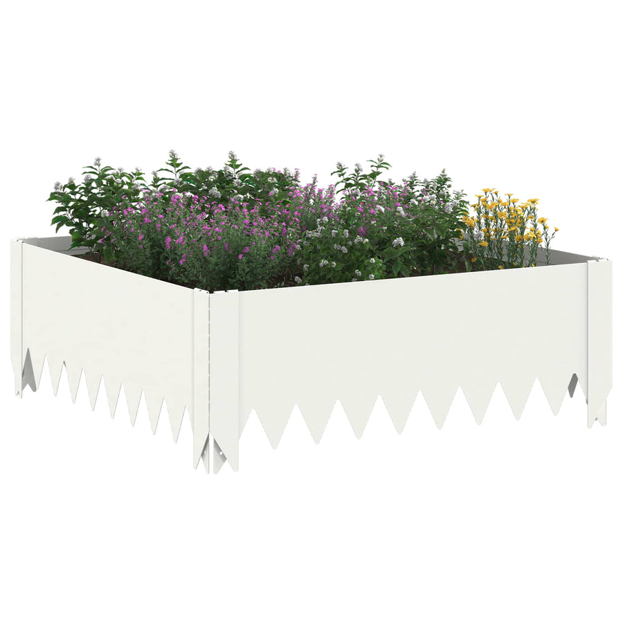 Gazonrand 60 x 60 x 20 cm Staal Wit