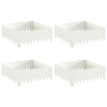 Gazonrand 4 st 60 x 60 x 20 cm Staal Wit