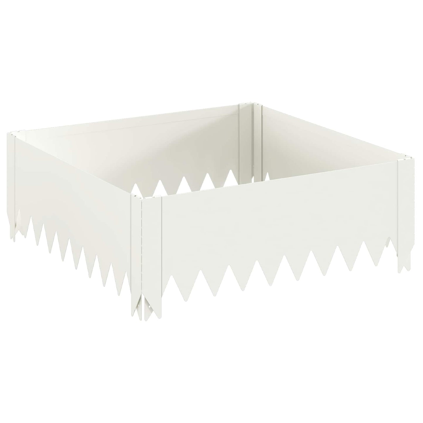 Gazonrand 4 st 60 x 60 x 20 cm Staal Wit