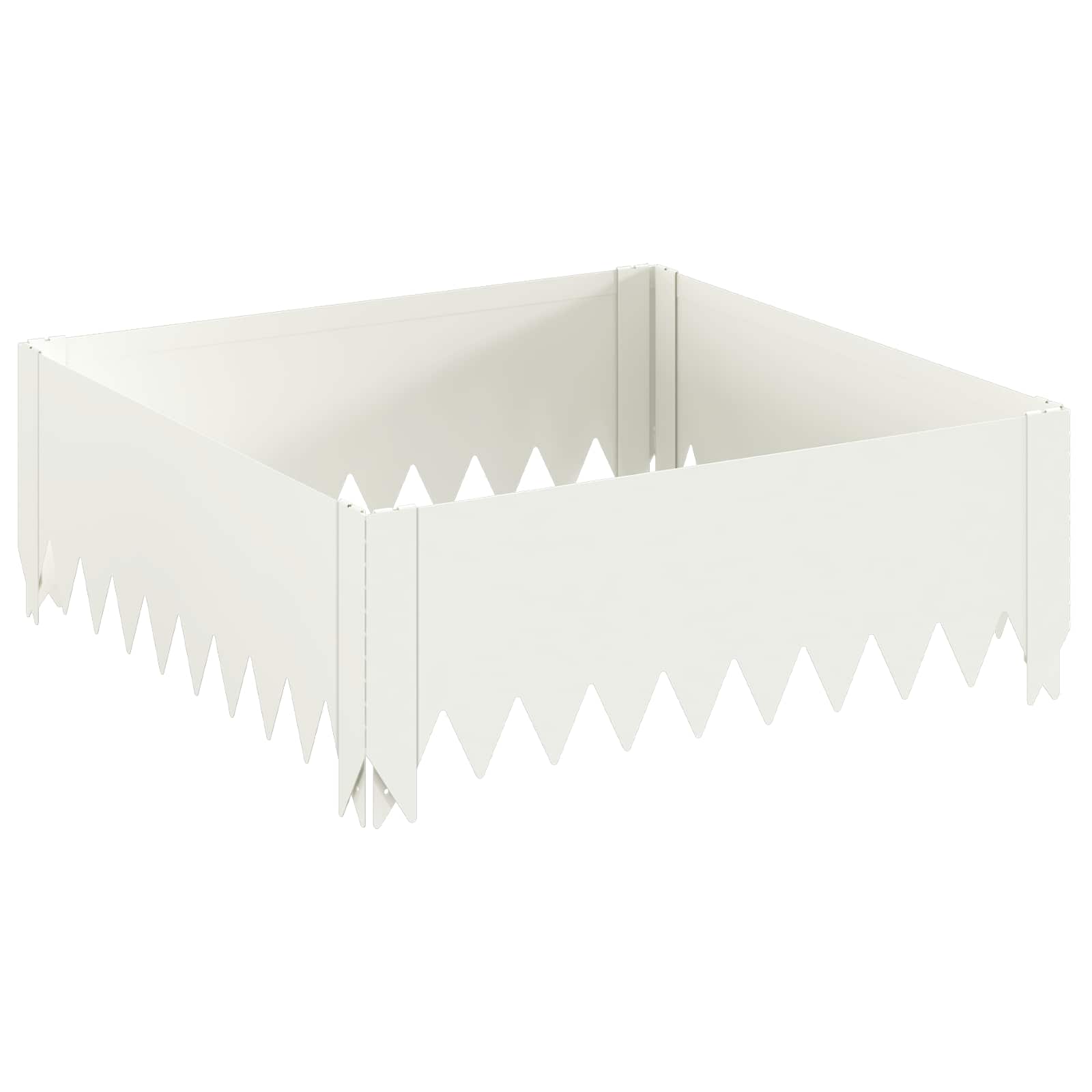 Gazonrand 4 st 60 x 60 x 20 cm Staal Wit