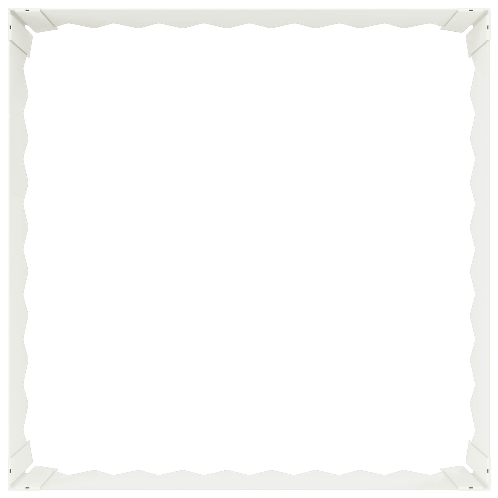 Gazonrand 4 st 60 x 60 x 20 cm Staal Wit