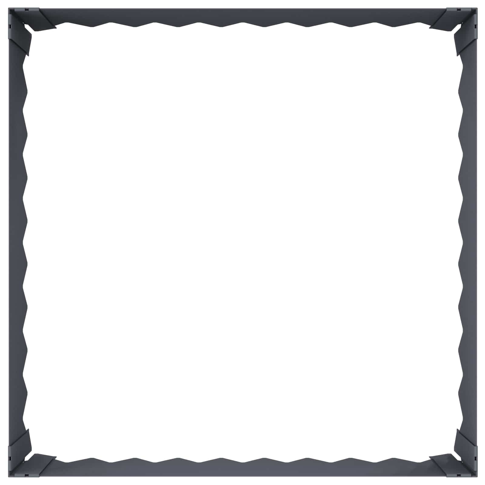 Gazonrand 4 st 60 x 60 x 20 cm Staal Antracietkleurig