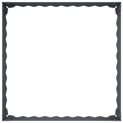 Gazonrand 4 st 60 x 60 x 20 cm Staal Antracietkleurig