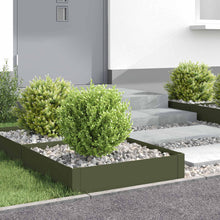 Gazonrand 4 st 60 x 60 x 20 cm Staal Olijfgroen
