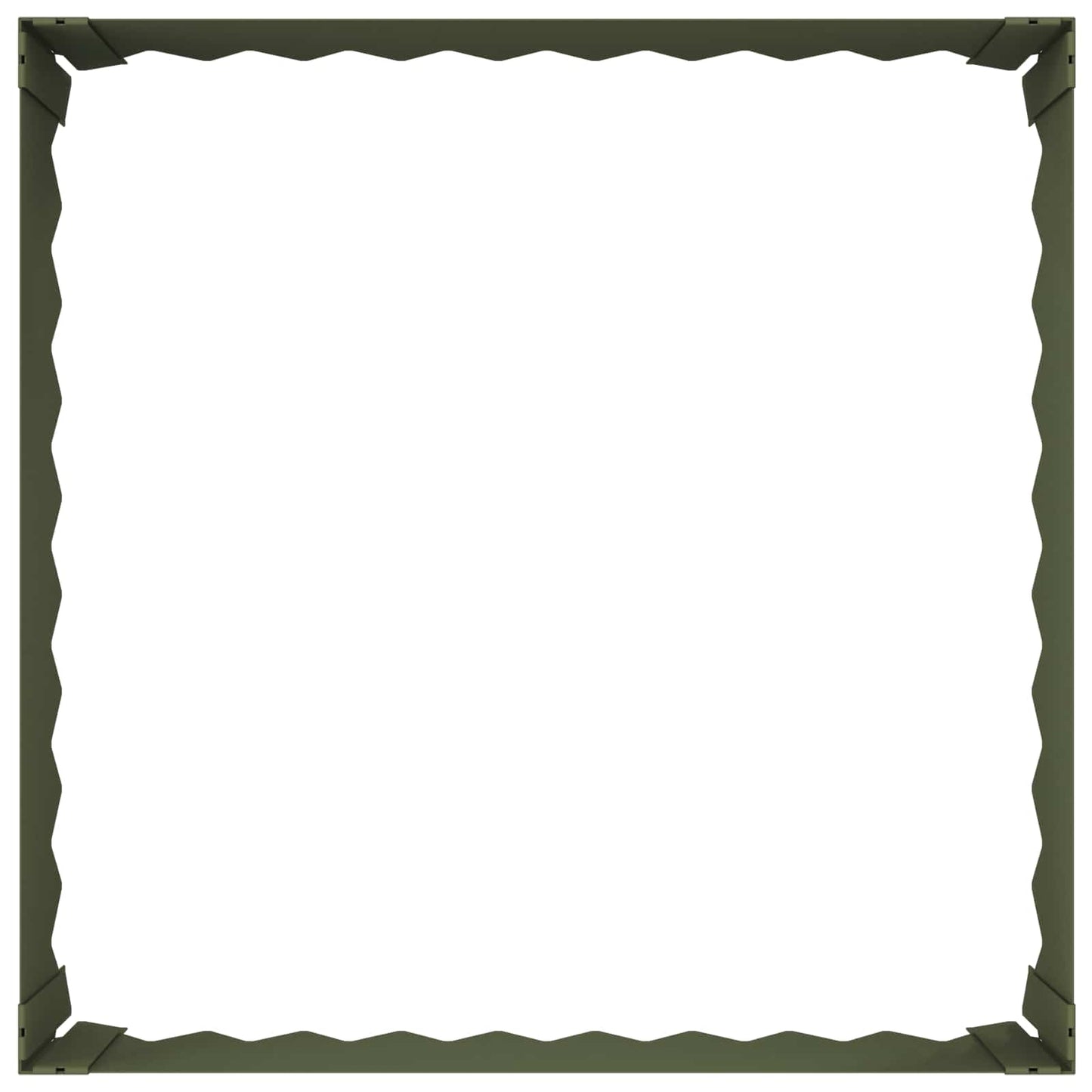 Gazonrand 4 st 60 x 60 x 20 cm Staal Olijfgroen