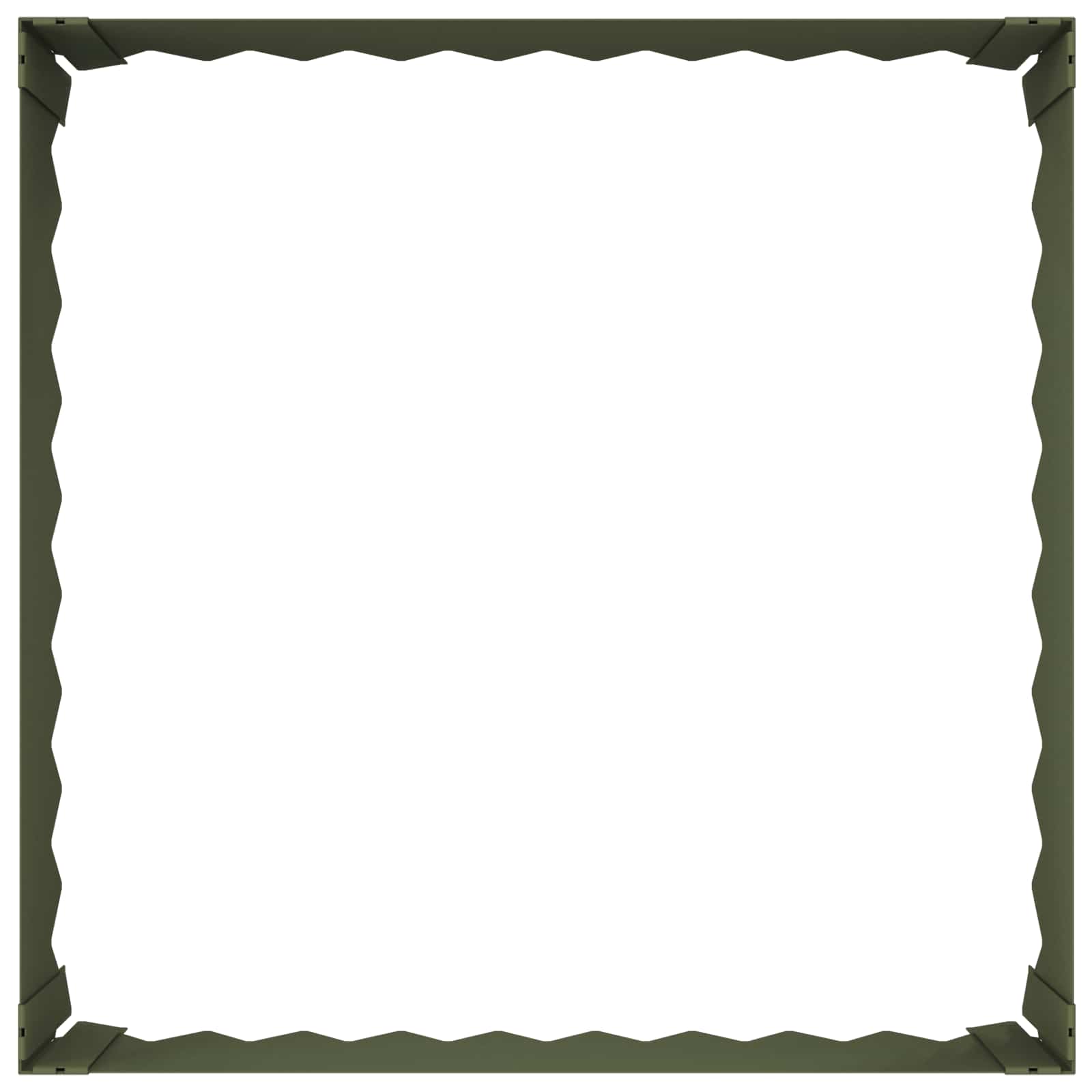 Gazonrand 4 st 60 x 60 x 20 cm Staal Olijfgroen