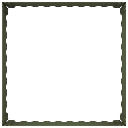 Gazonrand 4 st 60 x 60 x 20 cm Staal Olijfgroen