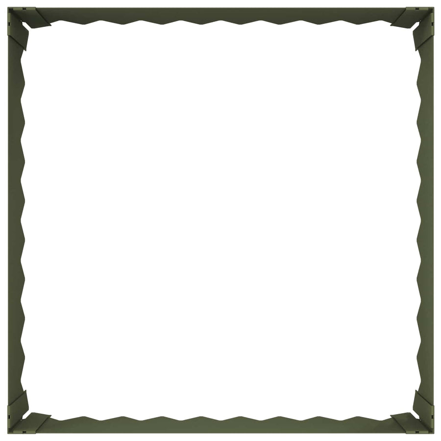 Gazonrand 4 st 60 x 60 x 20 cm Staal Olijfgroen