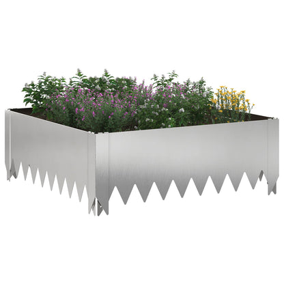 Gazonrand 60 x 60 x 20 cm Staal Zilverkleurig