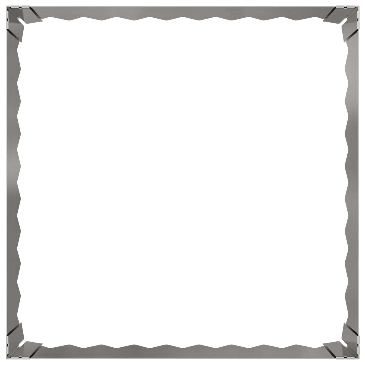 Gazonrand 4 st 60 x 60 x 20 cm Staal Zilverkleurig