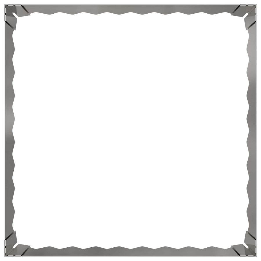 Gazonrand 4 st 60 x 60 x 20 cm Staal Zilverkleurig