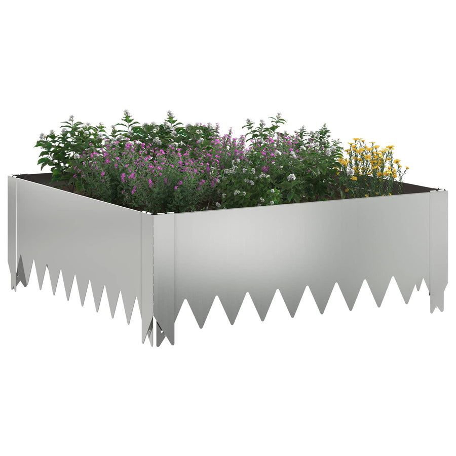 Gazonrand 60 x 60 x 20 cm Staal Zilverkleurig