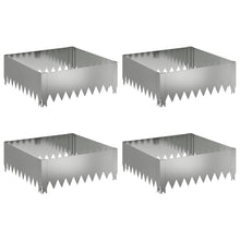 Gazonrand 4 pcs 60 x 60 x 20 cm Staal Zilverkleurig