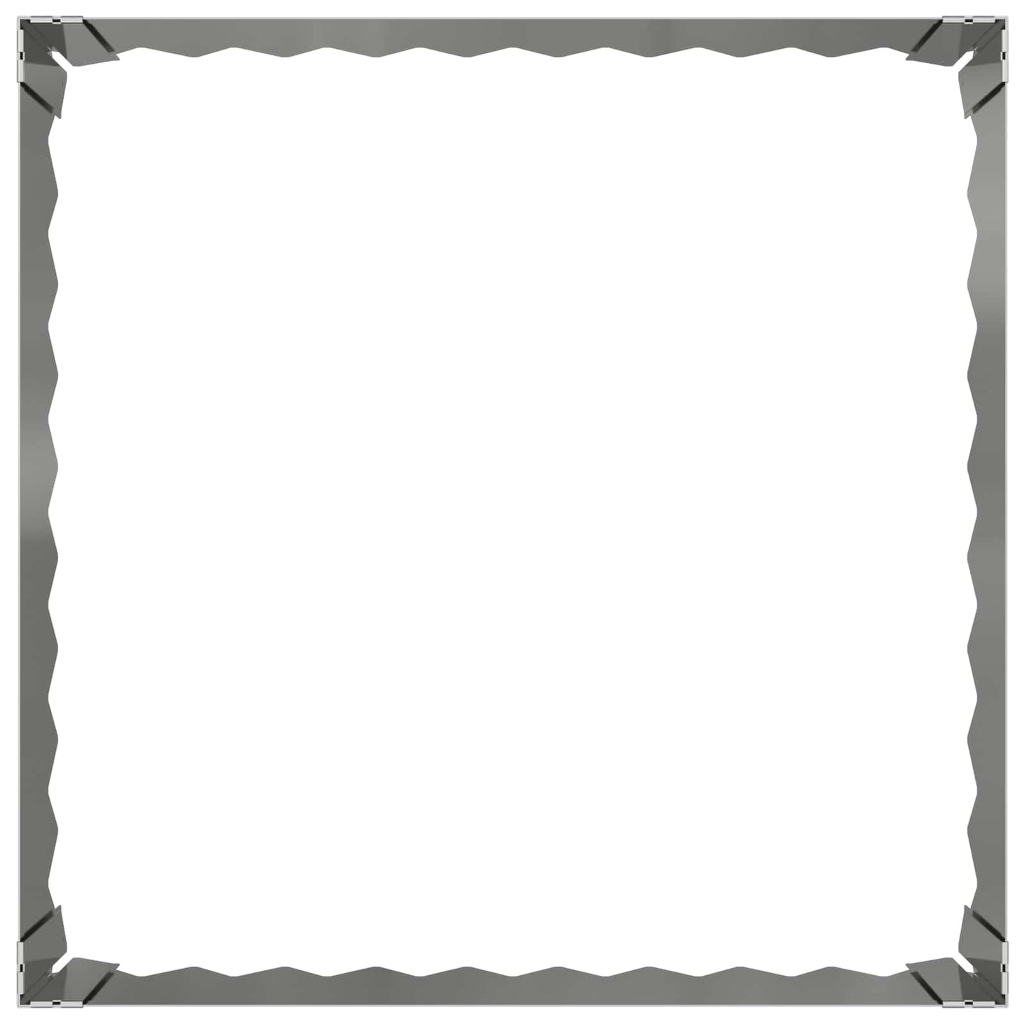 Gazonrand 4 pcs 60 x 60 x 20 cm Staal Zilverkleurig