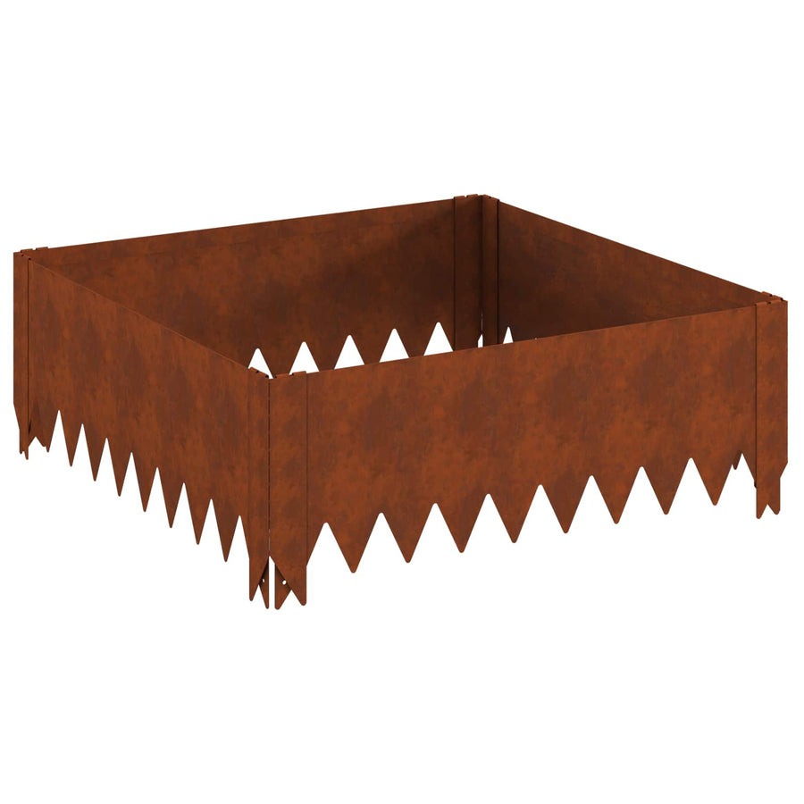 Gazonrand 60 x 60 x 20 cm Staal Roestig