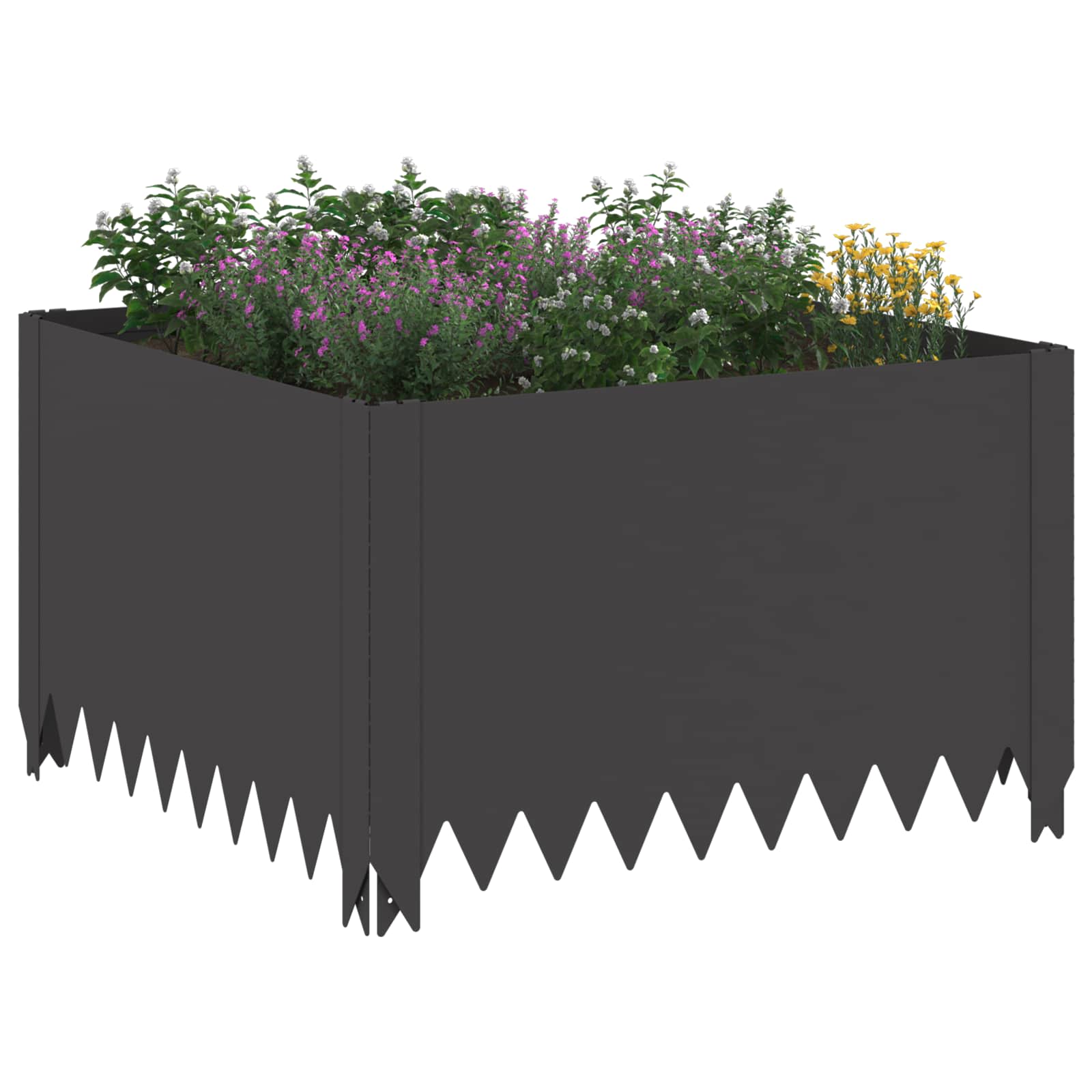 Gazonrand 60 x 60 x 35 cm Staal Zwart