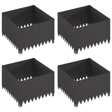 Gazonrand 4 pcs 60 x 60 x 35 cm Staal Zwart