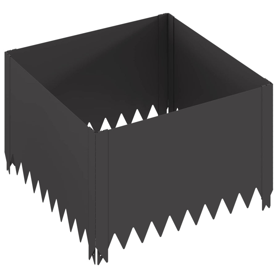 Gazonrand 4 pcs 60 x 60 x 35 cm Staal Zwart