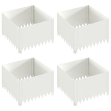 Gazonrand 4 st 60 x 60 x 35 cm Staal Wit