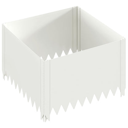 Gazonrand 4 st 60 x 60 x 35 cm Staal Wit
