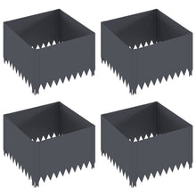 Gazonrand 4 pcs 60 x 60 x 35 cm Staal Antracietkleurig