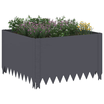 Gazonrand 4 pcs 60 x 60 x 35 cm Staal Antracietkleurig