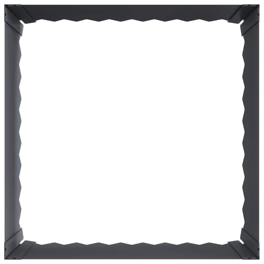 Gazonrand 4 pcs 60 x 60 x 35 cm Staal Antracietkleurig