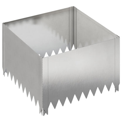 Gazonrand 60 x 60 x 35 cm Staal Zilverkleurig