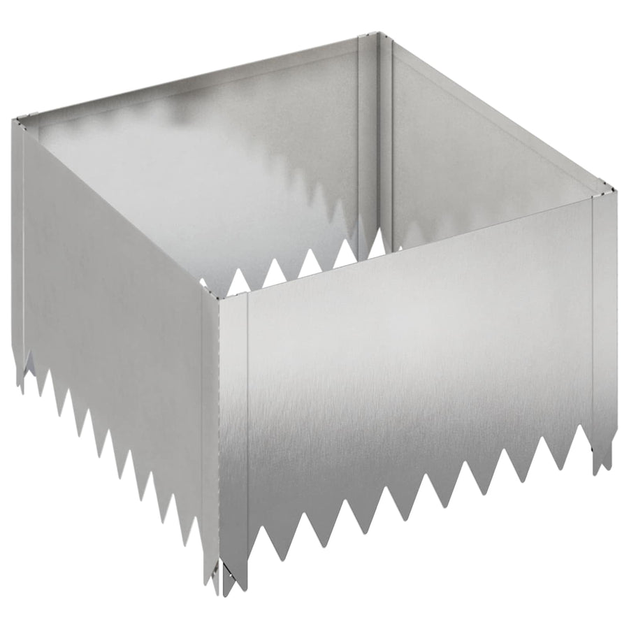 Gazonrand 60 x 60 x 35 cm Staal Zilverkleurig