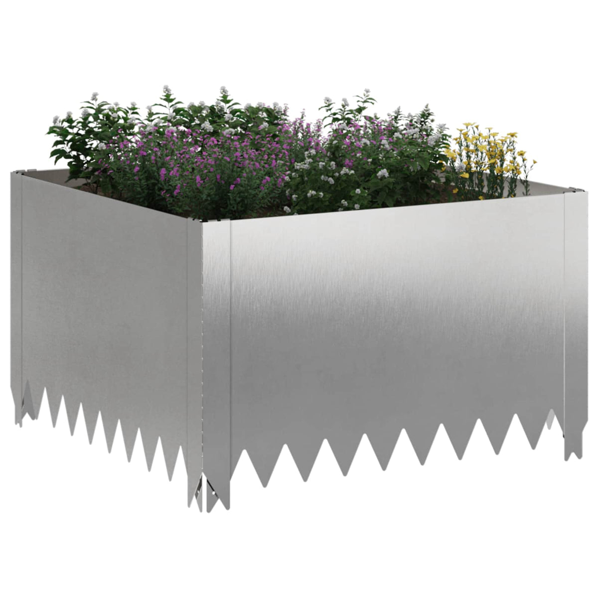 Gazonrand 60 x 60 x 35 cm Staal Zilverkleurig