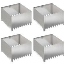 Gazonrand 4 st 60 x 60 x 35 cm Staal Zilverkleurig
