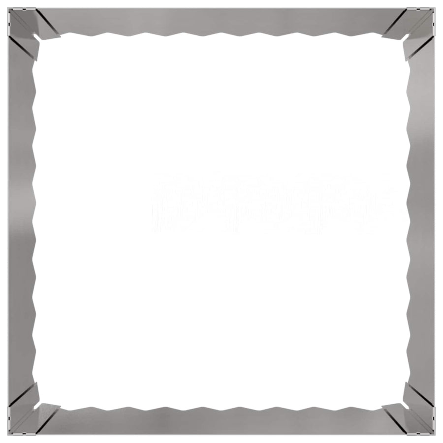 Gazonrand 4 st 60 x 60 x 35 cm Staal Zilverkleurig