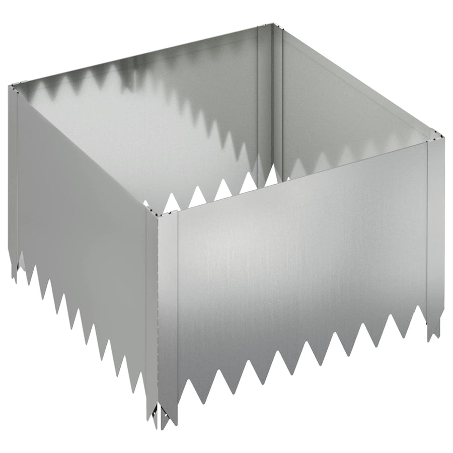 Gazonrand 60 x 60 x 35 cm Staal Zilverkleurig