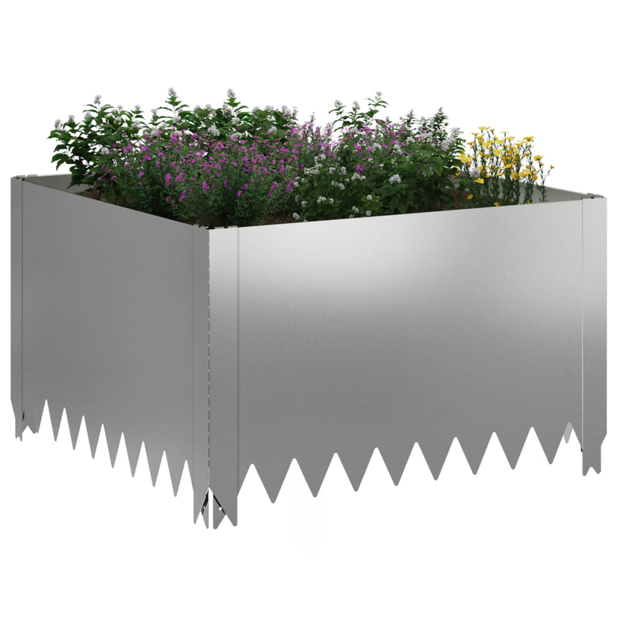 Gazonrand 60 x 60 x 35 cm Staal Zilverkleurig
