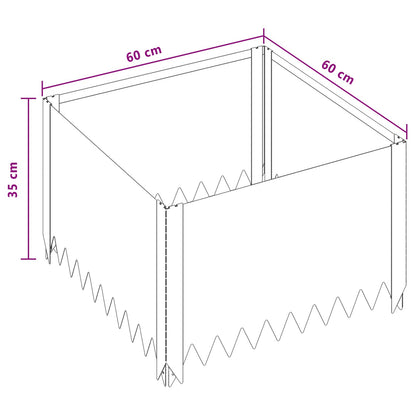 Gazonrand 60 x 60 x 35 cm Staal Zilverkleurig