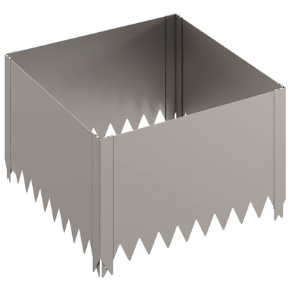Gazonrand 4 pcs 60 x 60 x 35 cm Staal Roestig