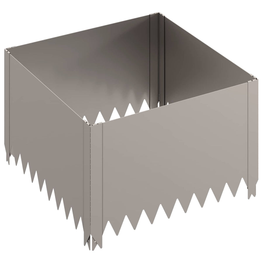 Gazonrand 4 pcs 60 x 60 x 35 cm Staal Roestig