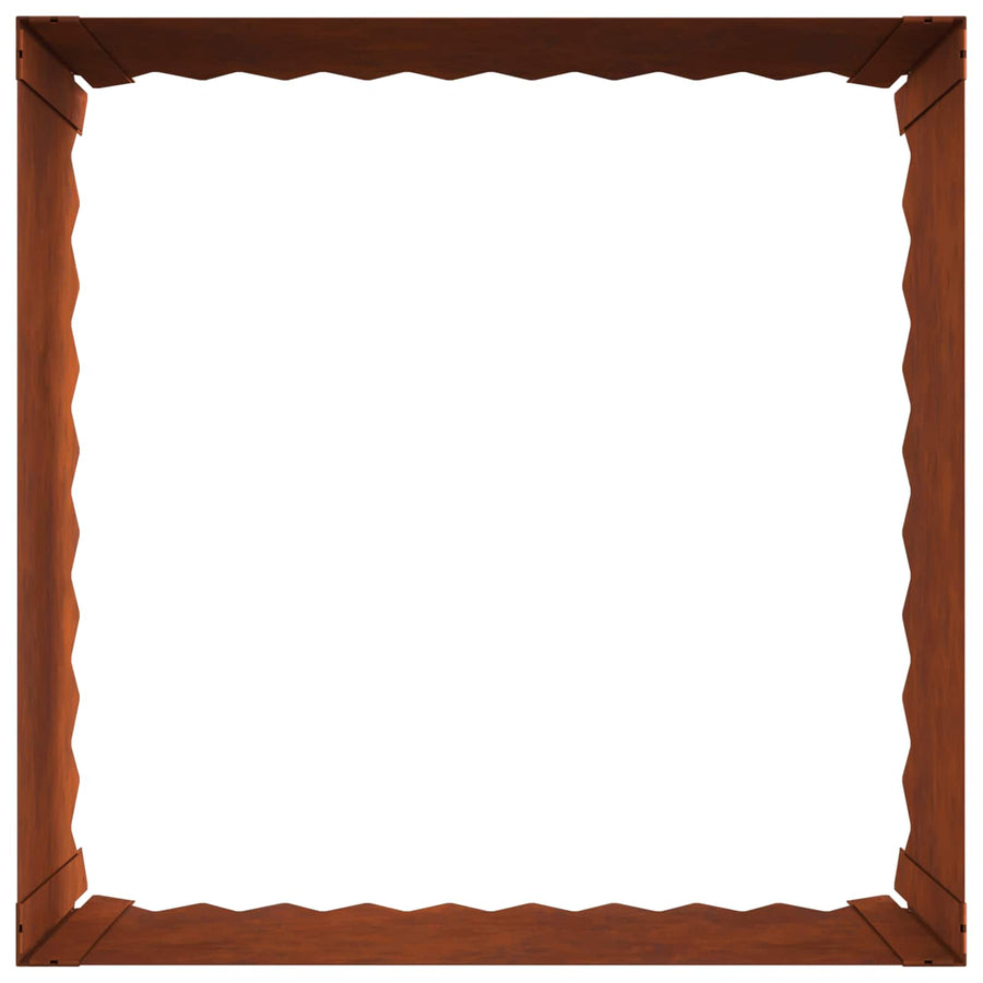 Gazonrand 4 pcs 60 x 60 x 35 cm Staal Roestig