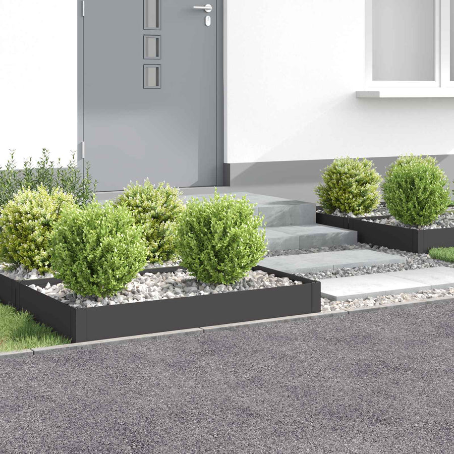 Gazonrand 4 st 100 x 60 x 20 cm Staal Zwart